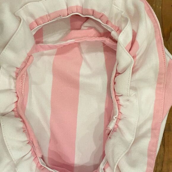 Miley & Kate Tank Top Pink White Striped Ruffle Neck Shirt Infant Size 12M - Picture 6 of 11